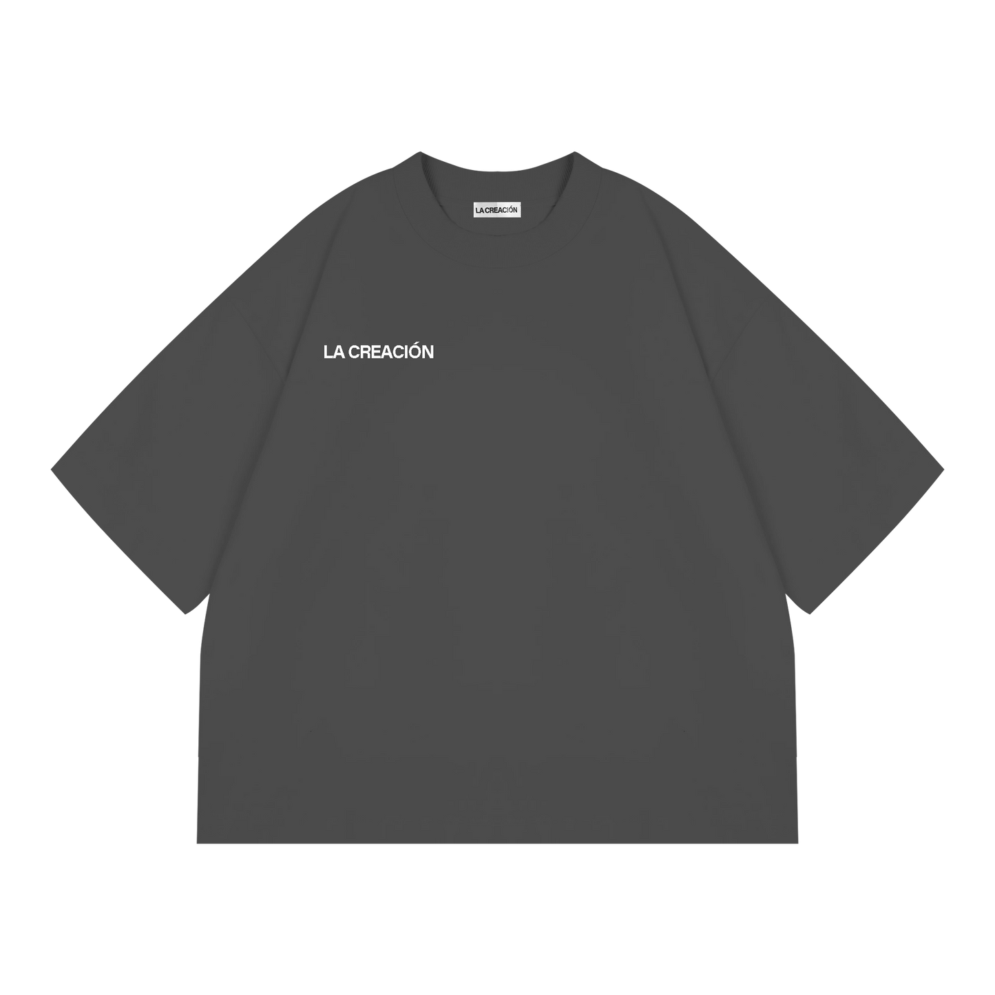 Boxy Cropped Tee in Charcoal Gray