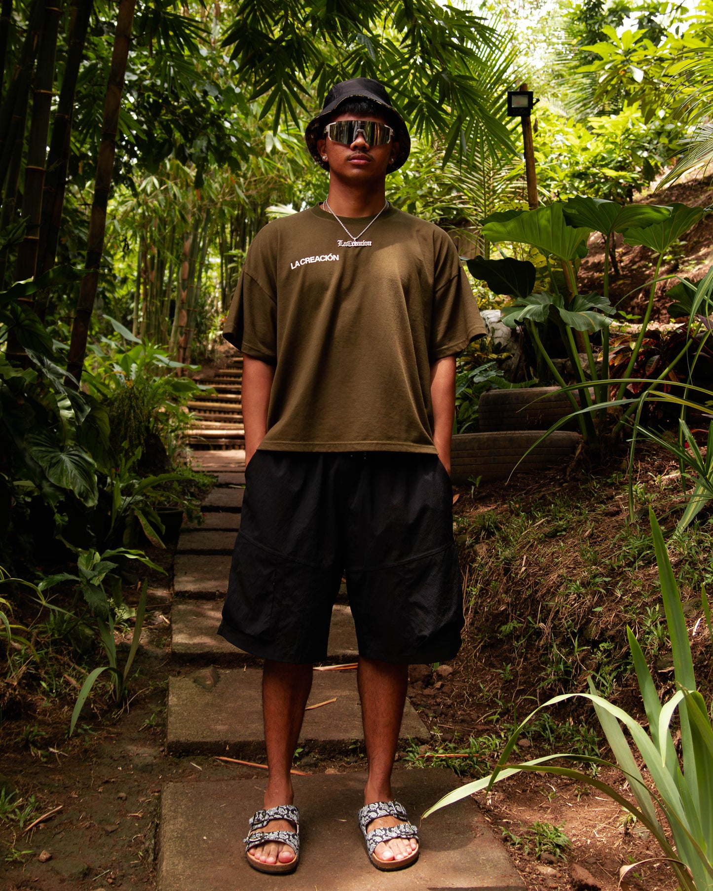 Boxy Cropped Tee in Weathered Green