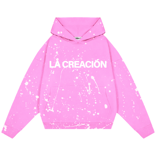 Artefact 003: Splattered Hoodie in Acid Washed Pink