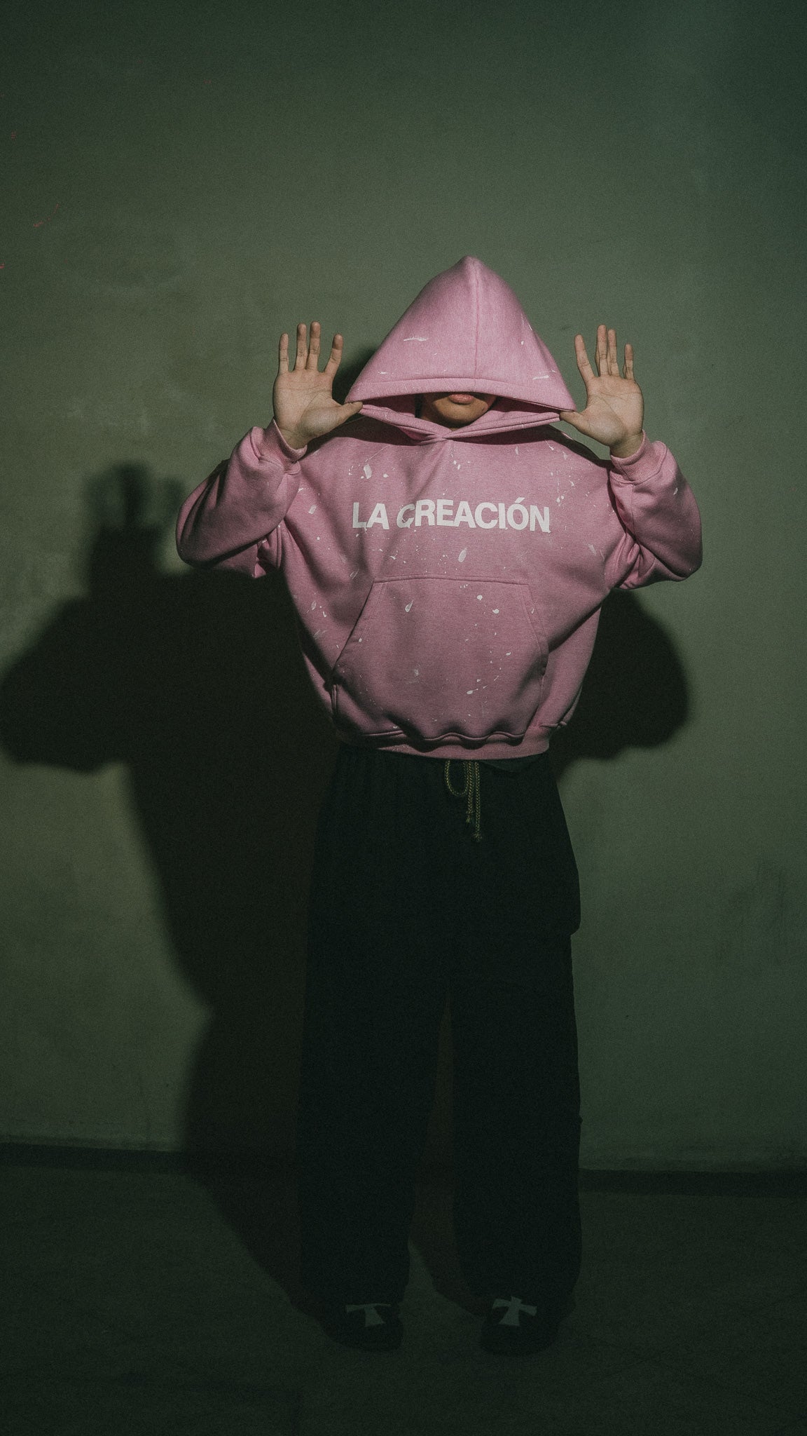 Artefact 003: Splattered Hoodie in Acid Washed Pink