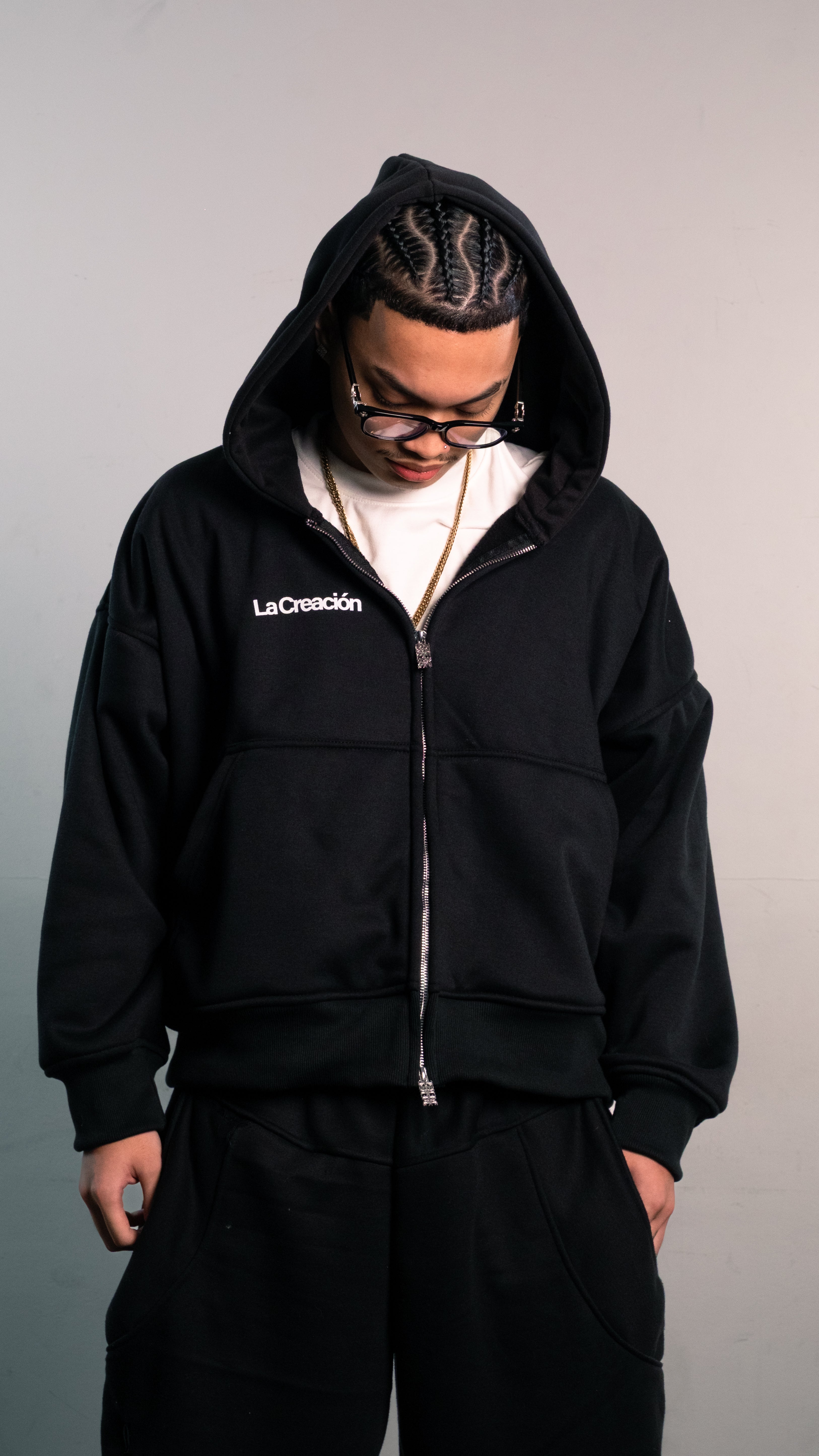 Double Zipped Hoodie – Shadow – LA CREACION