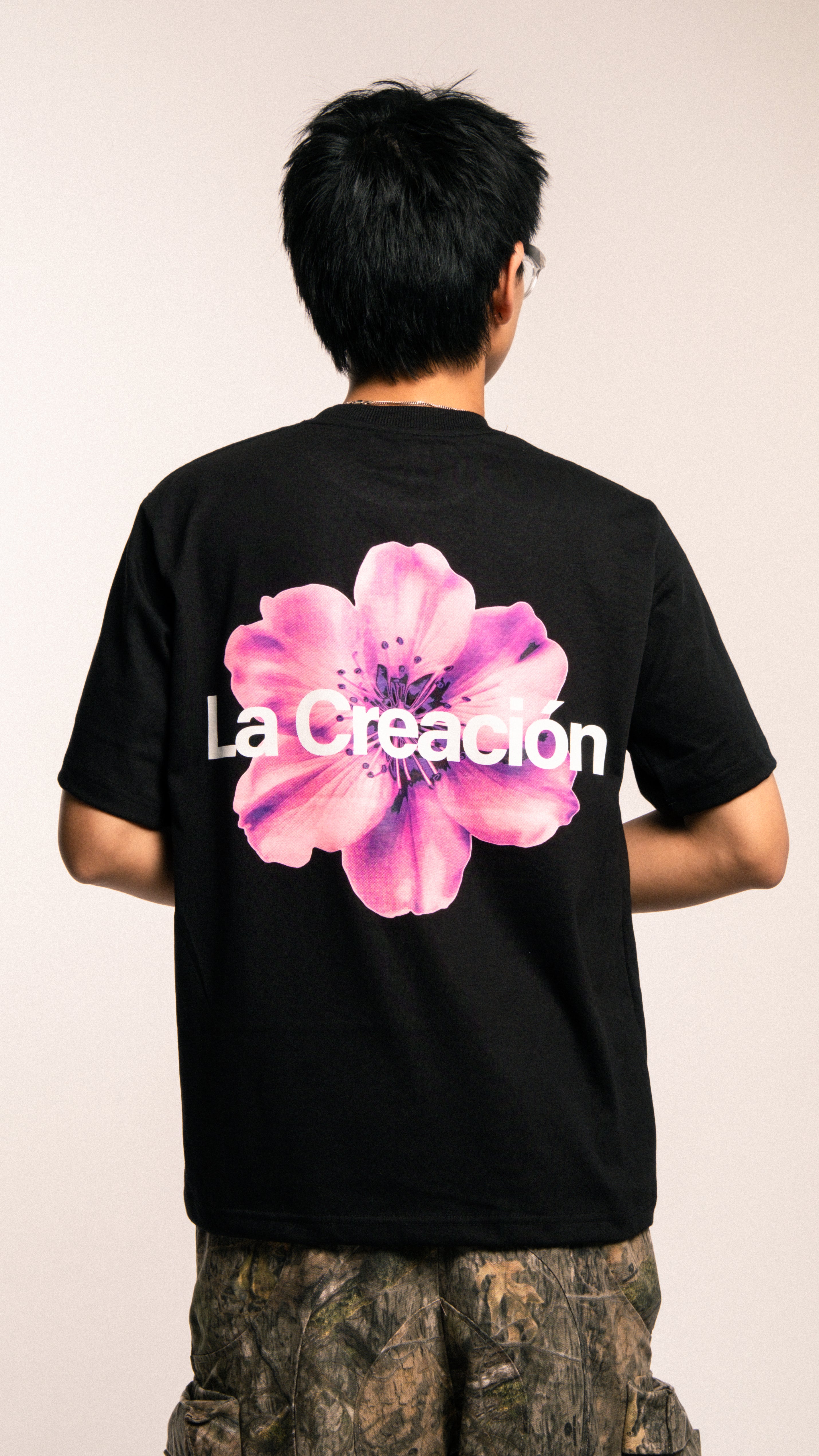 Cherry Blossom Tee – Black – LA CREACION