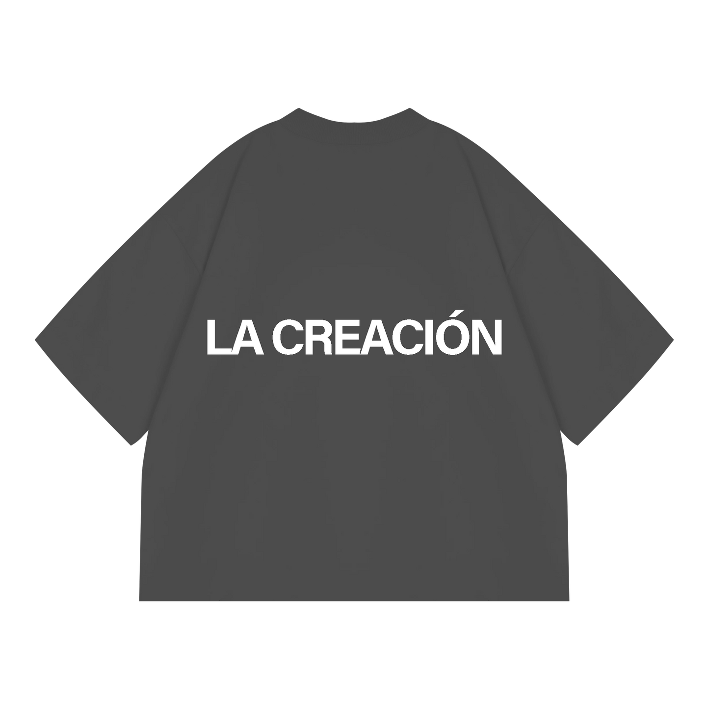 Boxy Cropped Tee in Charcoal Gray