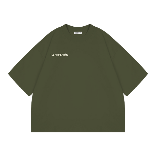 Boxy Cropped Tee in Weathered Green