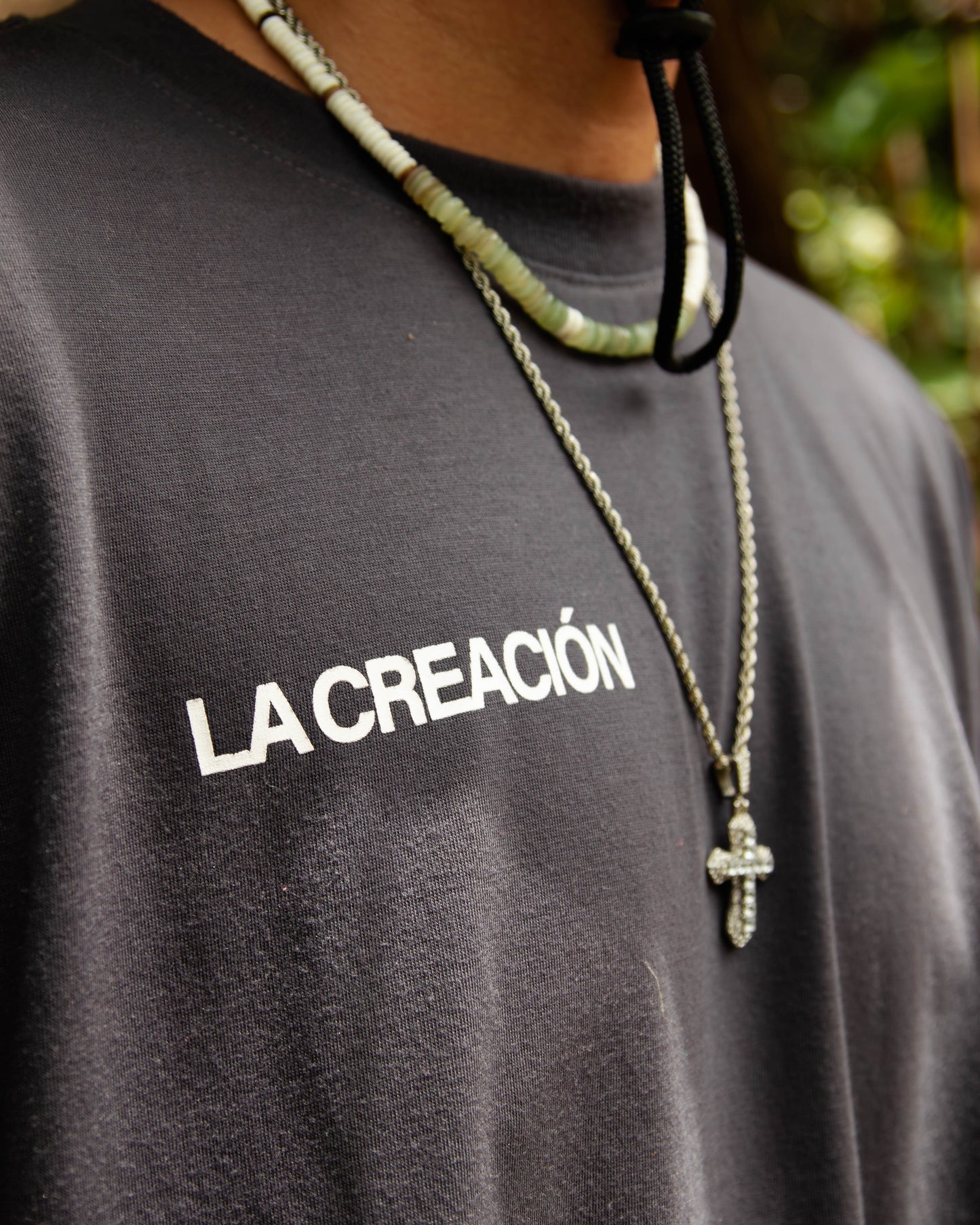 Boxy Cropped Tee in Charcoal Gray