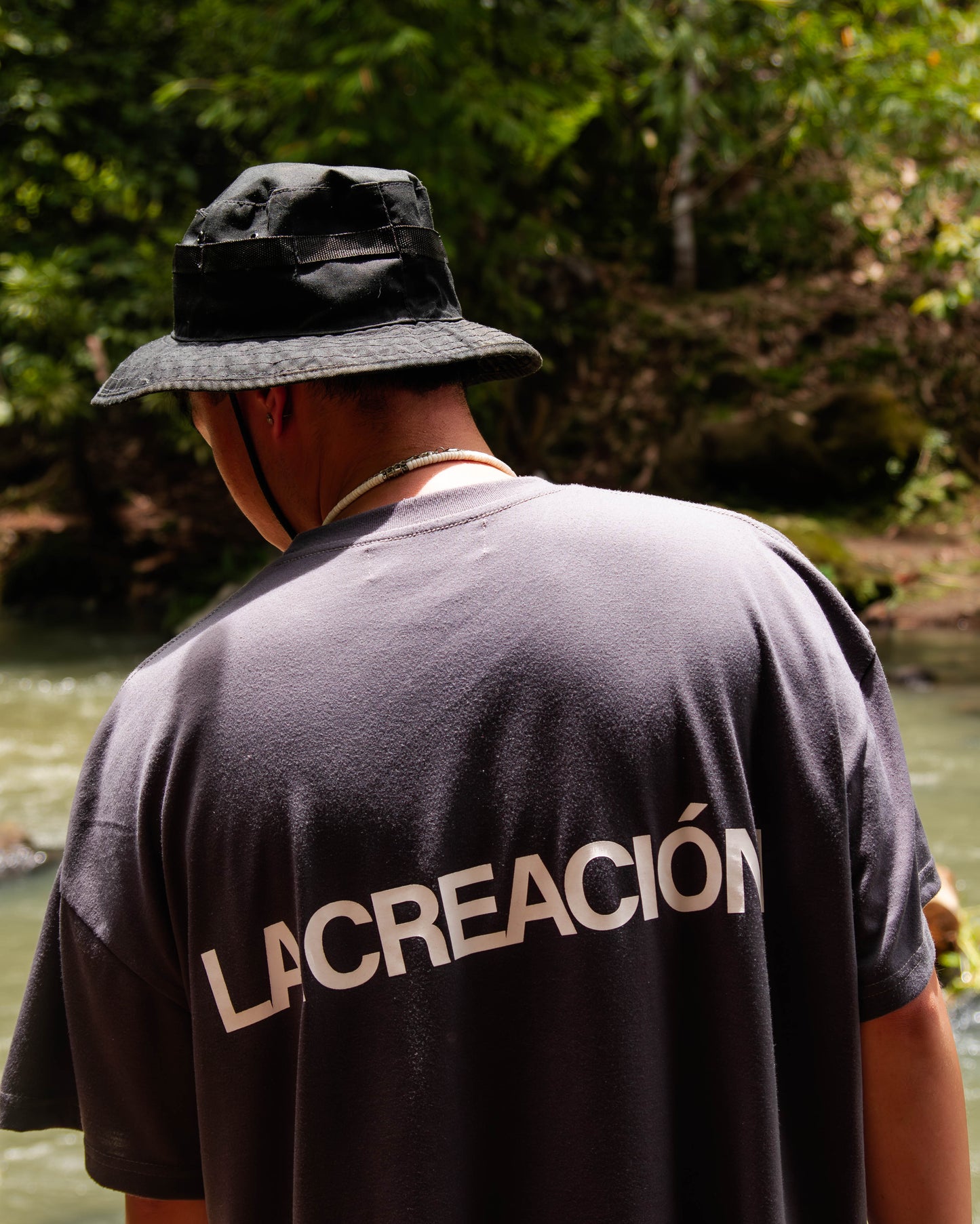 Boxy Cropped Tee in Charcoal Gray