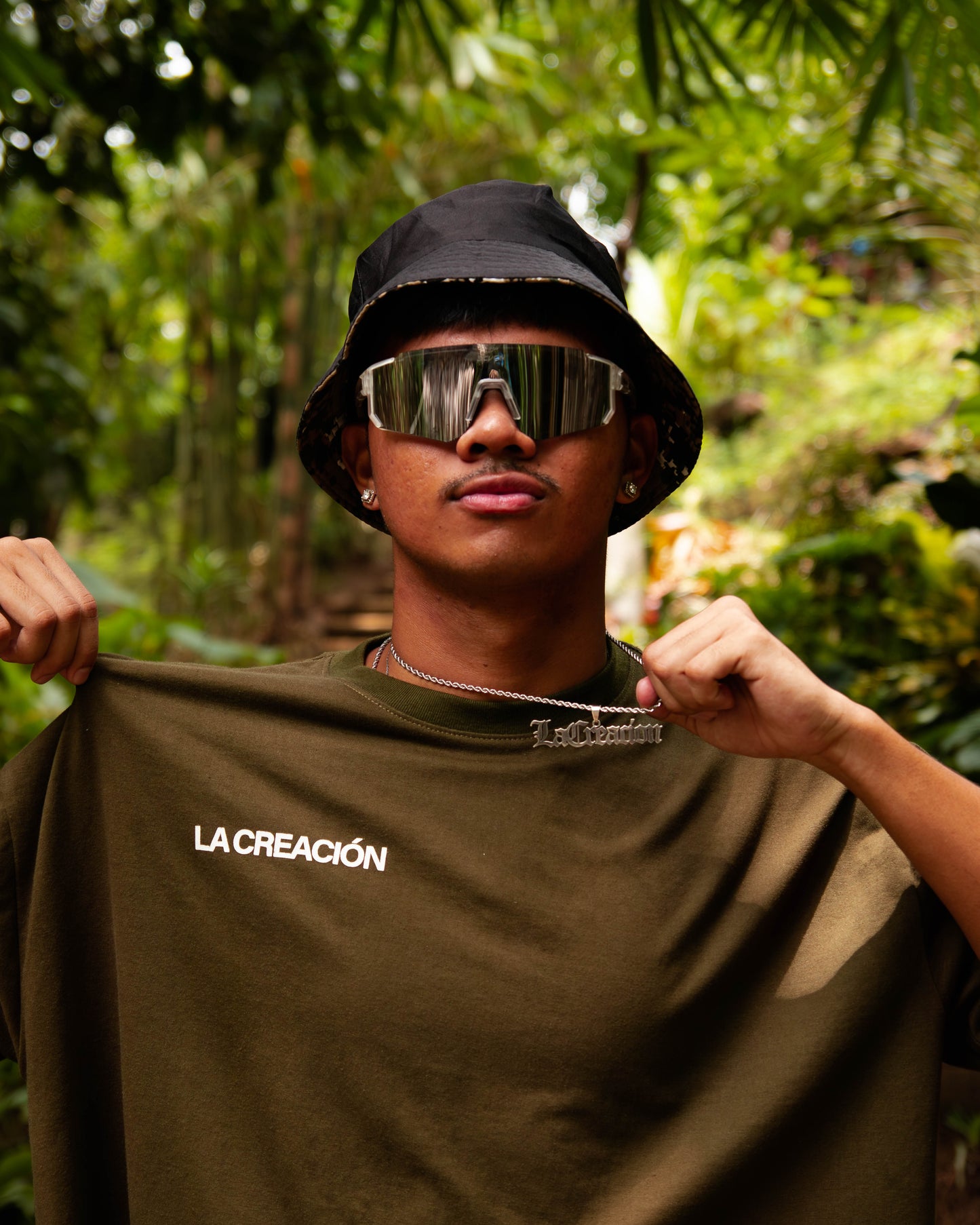 Boxy Cropped Tee in Weathered Green