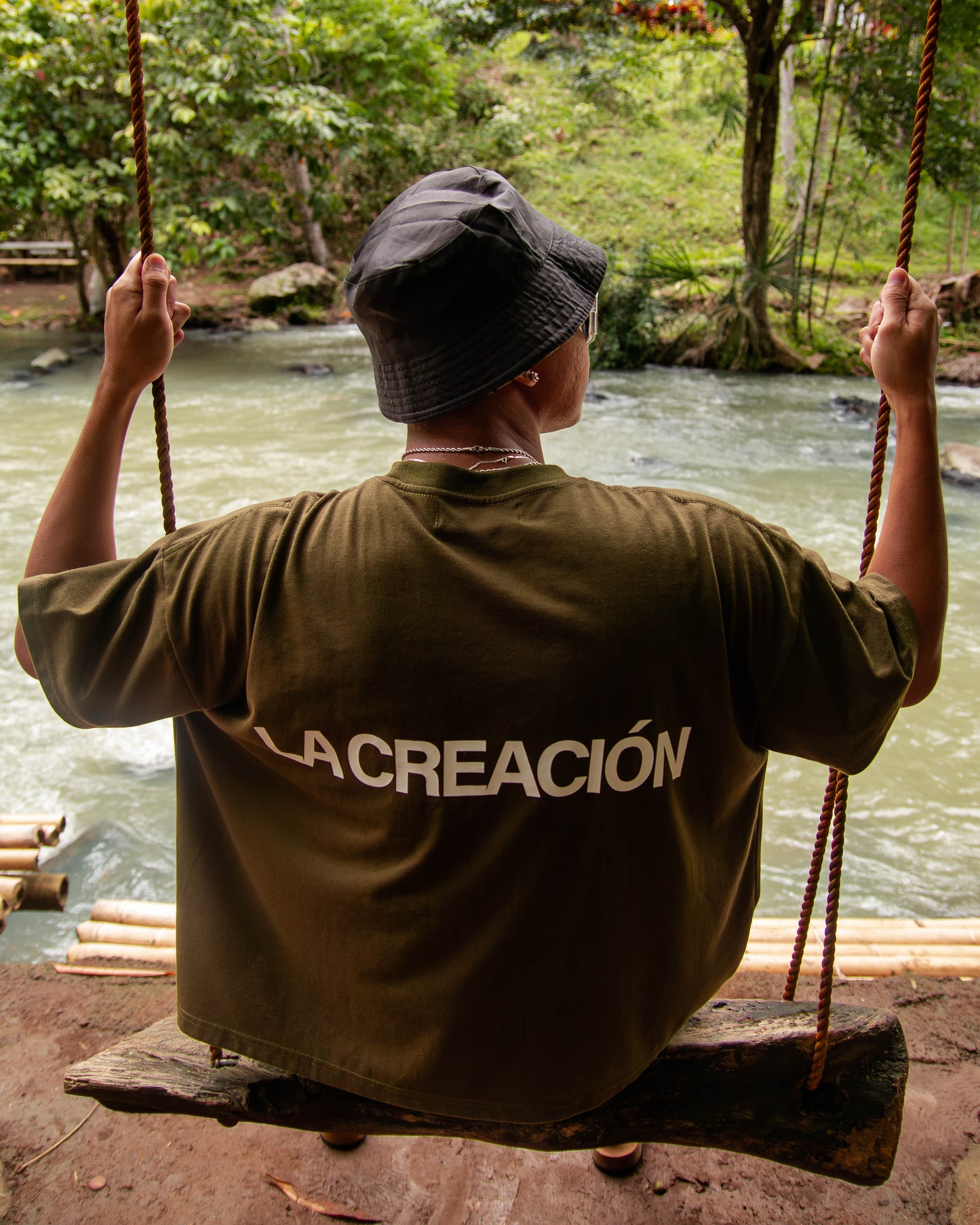 Boxy Cropped Tee in Weathered Green