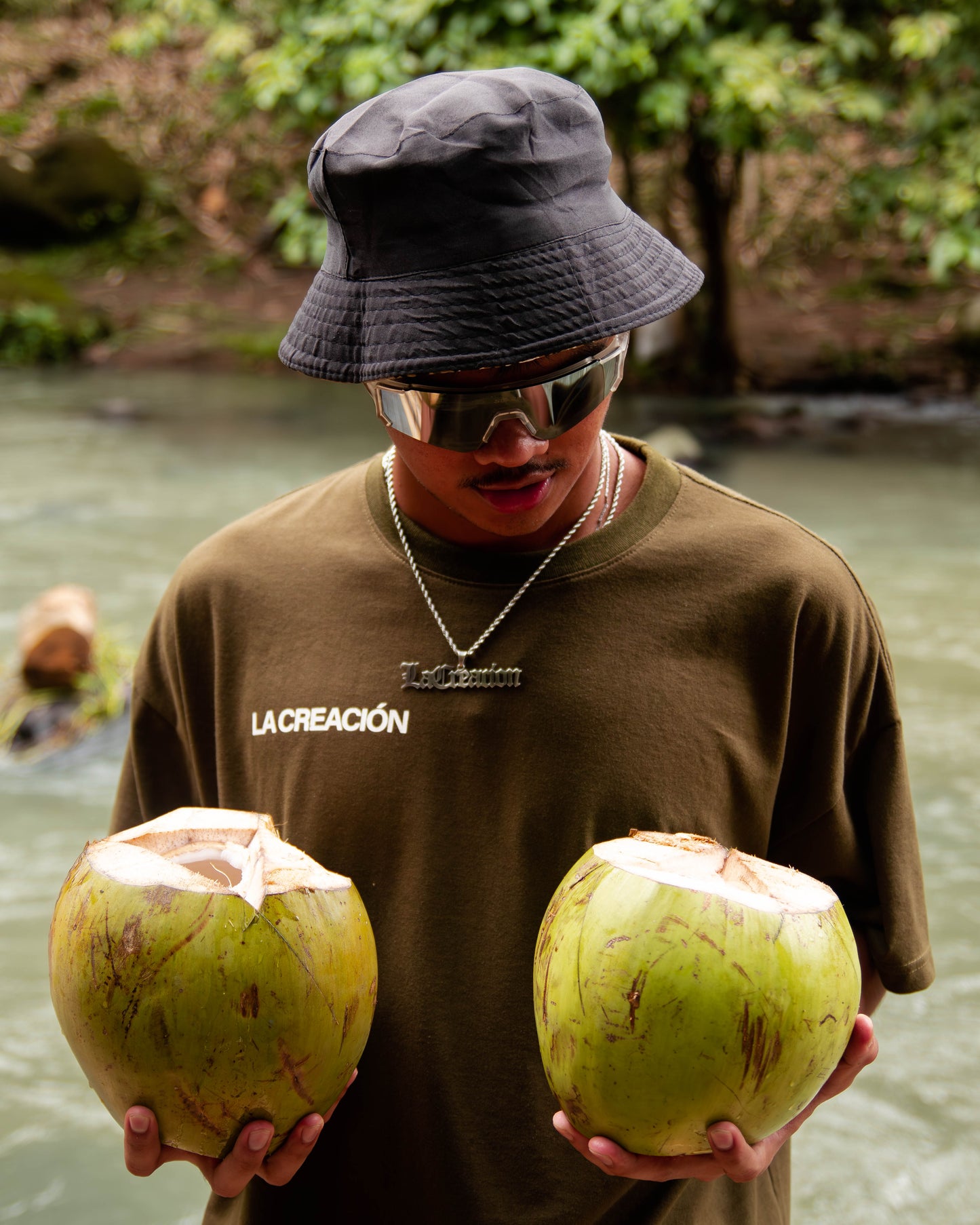 Boxy Cropped Tee in Weathered Green