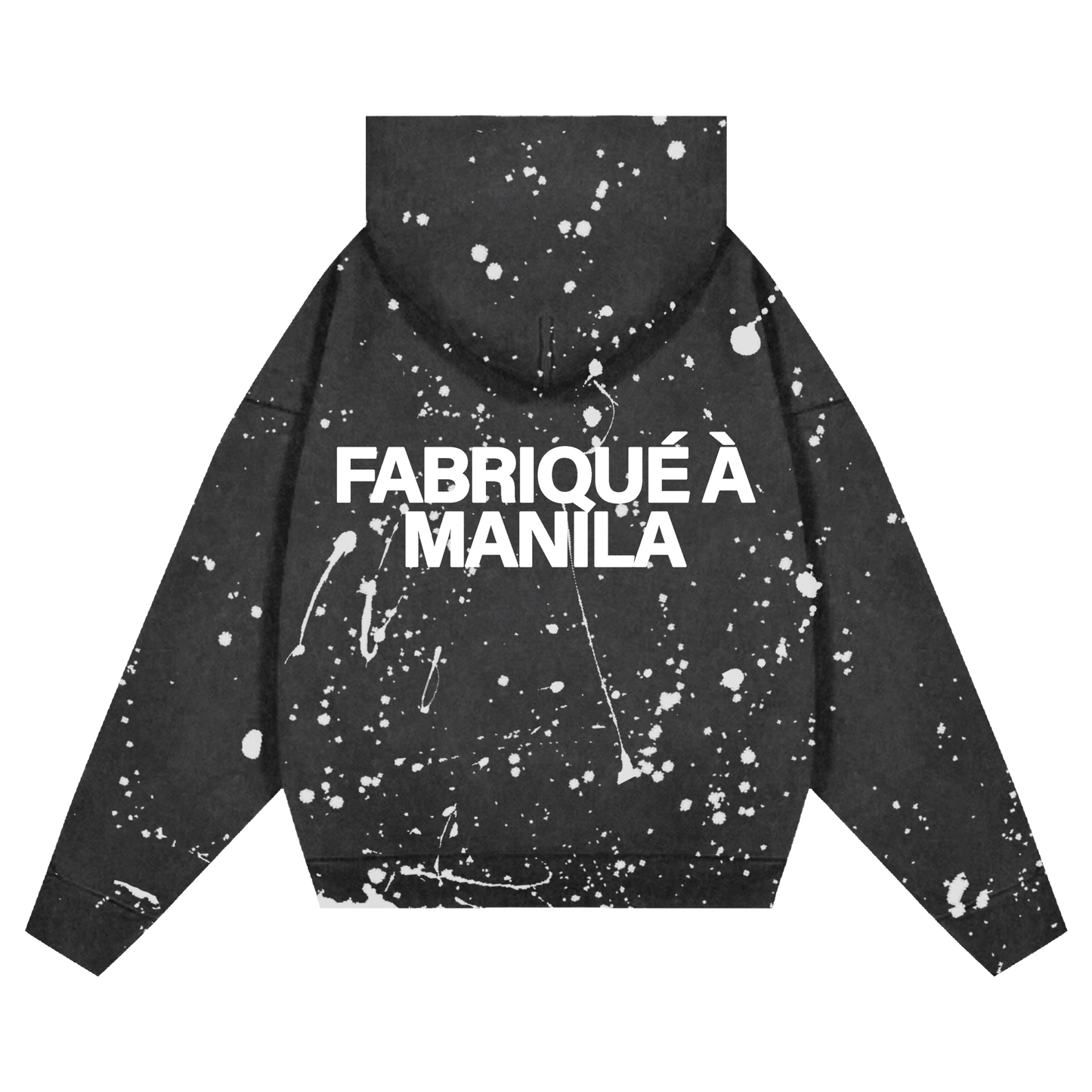 Artefact 003: Splattered Hoodie in Acid Washed Black